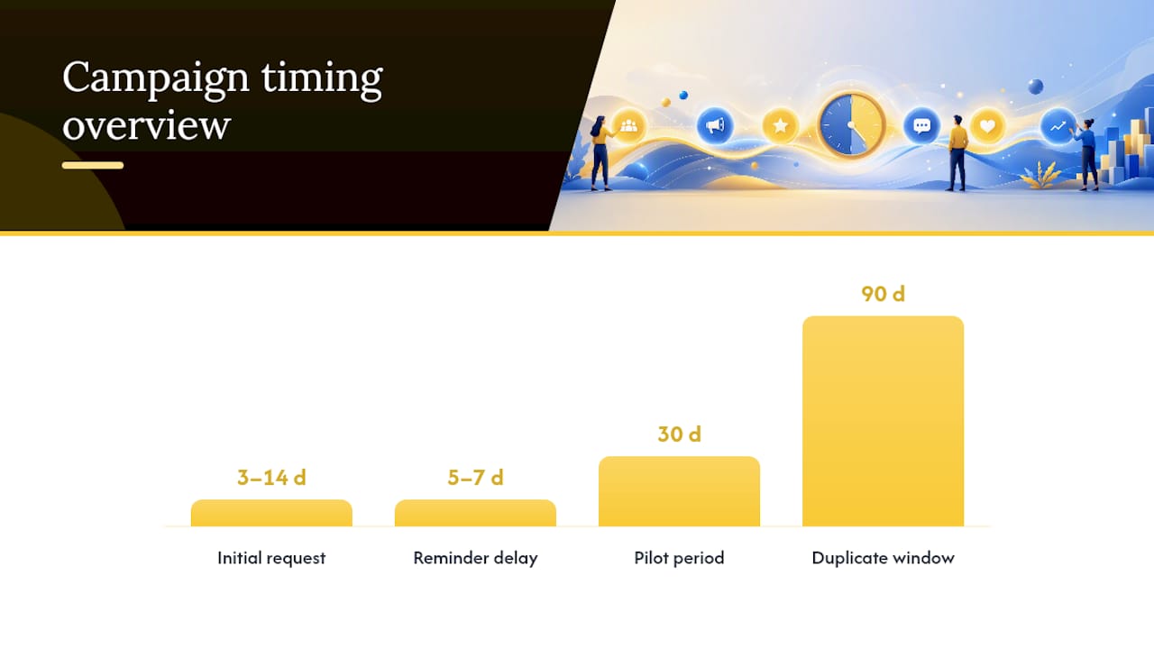 Step-by-step review campaign process diagram