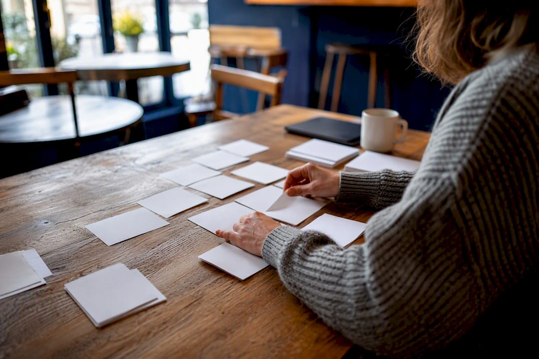 Envision Marketing Agency | A B2B SEO Strategy That Actually Fills the Pipeline Hands clustering keyword research cards