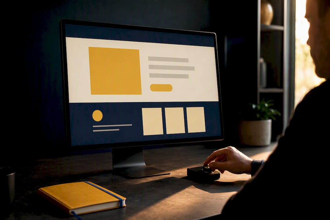 Marketer reviewing a landing page destination